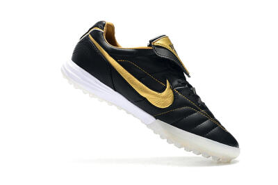 Nike Tiempo Legend 7 Elite R10 TF Low-Tops Football Shoes - Black/Gold/White