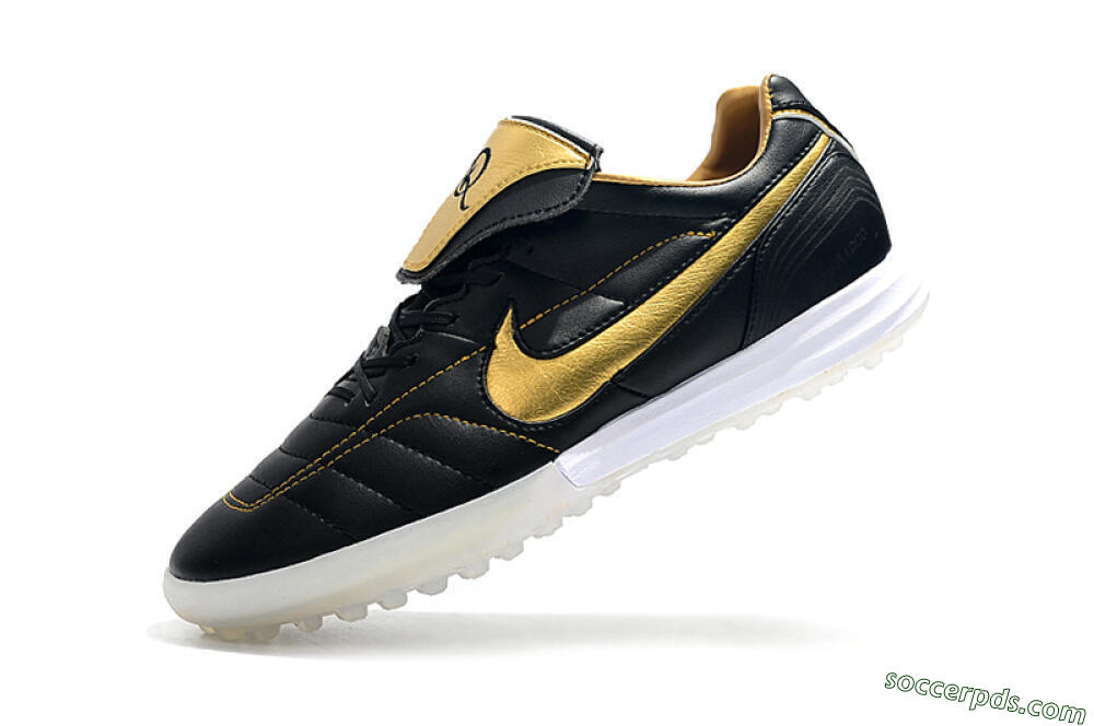 Nike Tiempo Legend 7 Elite R10 TF Low-Tops Football Shoes - Black/Gold/White 8