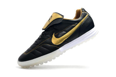 Nike Tiempo Legend 7 Elite R10 TF Low-Tops Football Shoes - Black/Gold/White