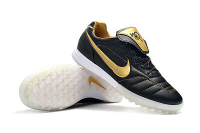 Nike Tiempo Legend 7 Elite R10 TF Low-Tops Football Shoes - Black/Gold/White