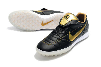 Nike Tiempo Legend 7 Elite R10 TF Low-Tops Football Shoes - Black/Gold/White