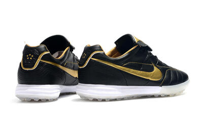 Nike Tiempo Legend 7 Elite R10 TF Low-Tops Football Shoes - Black/Gold/White