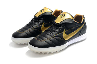 Nike Tiempo Legend 7 Elite R10 TF Low-Tops Football Shoes - Black/Gold/White
