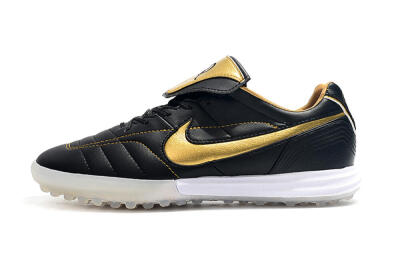 Nike Tiempo Legend 7 Elite R10 TF Low-Tops Football Shoes - Black/Gold/White