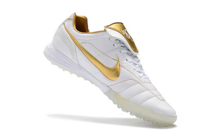 Nike Tiempo Legend 7 Elite R10 TF Low-Tops Football Shoes - White/Gold