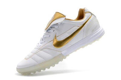 Nike Tiempo Legend 7 Elite R10 TF Low-Tops Football Shoes - White/Gold