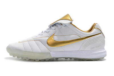 Nike Tiempo Legend 7 Elite R10 TF Low-Tops Football Shoes - White/Gold