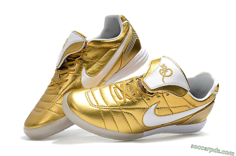 Nike Tiempo Legend 7 Elite R10 IC Low-Tops Football Shoes - Gold/White 6