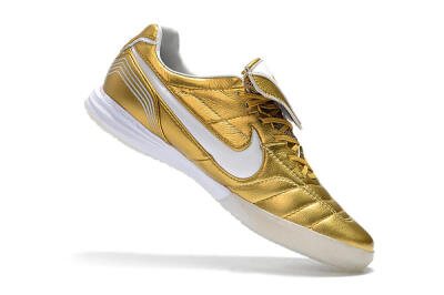Nike Tiempo Legend 7 Elite R10 IC Low-Tops Football Shoes - Gold/White