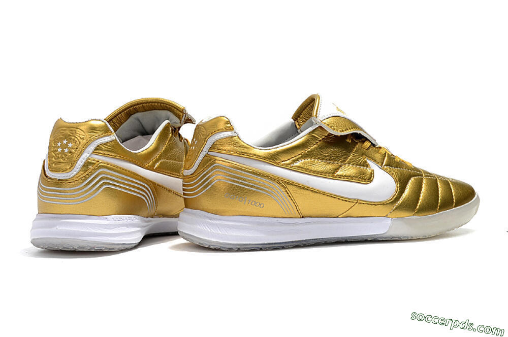 Nike Tiempo Legend 7 Elite R10 IC Low-Tops Football Shoes - Gold/White 9
