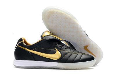 Nike Tiempo Legend 7 Elite R10 IC Low-Tops Football Shoes - Black/Gold/White