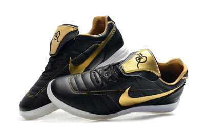 Nike Tiempo Legend 7 Elite R10 IC Low-Tops Football Shoes - Black/Gold/White