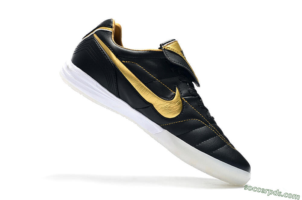 Nike Tiempo Legend 7 Elite R10 IC Low-Tops Football Shoes - Black/Gold/White 7