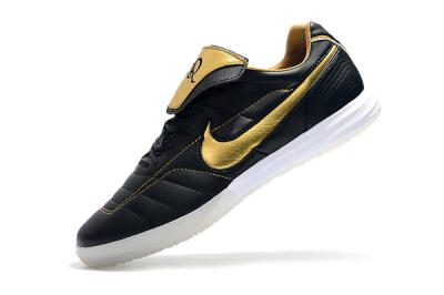 Nike Tiempo Legend 7 Elite R10 IC Low-Tops Football Shoes - Black/Gold/White