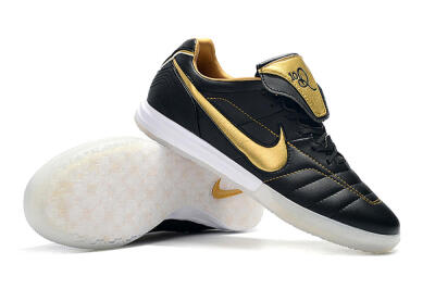 Nike Tiempo Legend 7 Elite R10 IC Low-Tops Football Shoes - Black/Gold/White