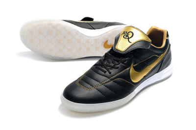 Nike Tiempo Legend 7 Elite R10 IC Low-Tops Football Shoes - Black/Gold/White