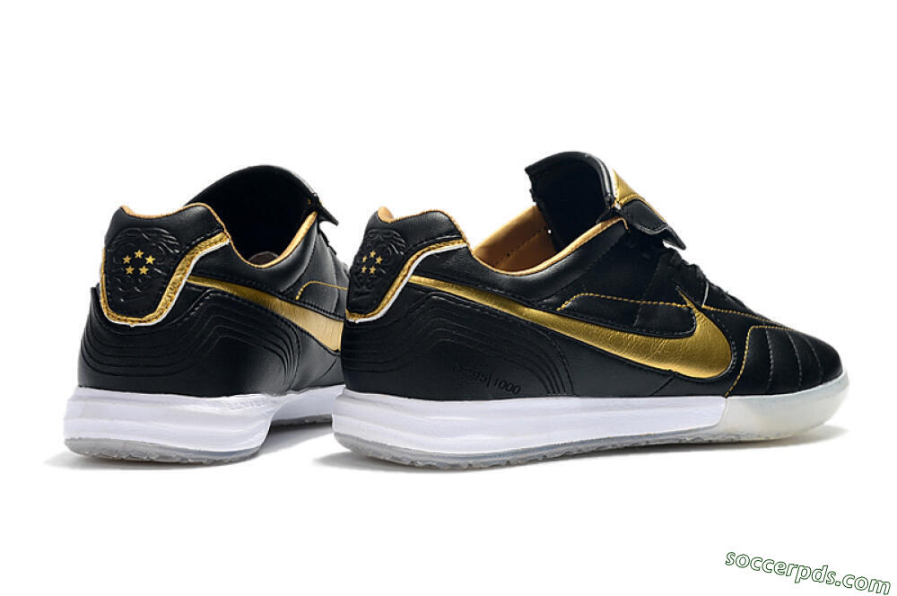 Nike Tiempo Legend 7 Elite R10 IC Low-Tops Football Shoes - Black/Gold/White 9