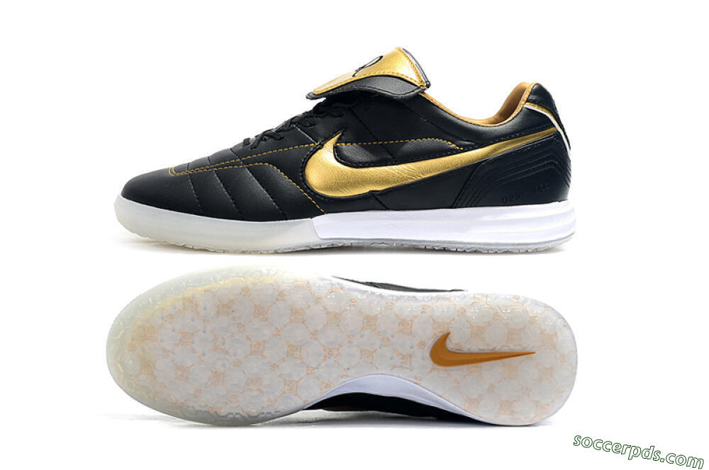 Nike Tiempo Legend 7 Elite R10 IC Low-Tops Football Shoes - Black/Gold/White 0