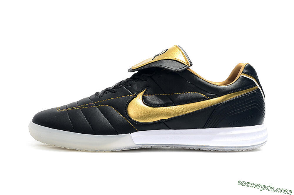 Nike Tiempo Legend 7 Elite R10 IC Low-Tops Football Shoes - Black/Gold/White 2
