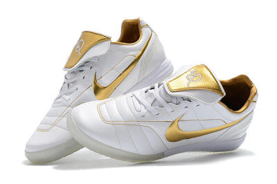 Nike Tiempo Legend 7 Elite R10 IC Low-Tops Football Shoes - White/Gold