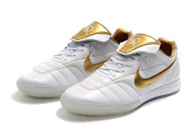 Nike Tiempo Legend 7 Elite R10 IC Low-Tops Football Shoes - White/Gold