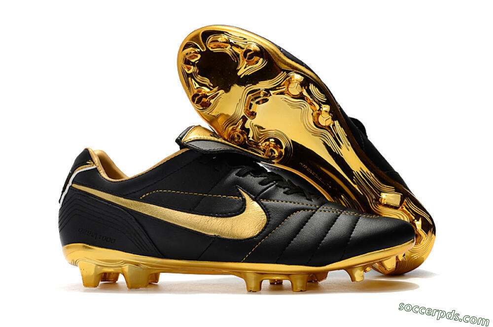 Nike Tiempo Legend 7 Elite R10 FG Low-Tops Football Boots - Black/Gold 1