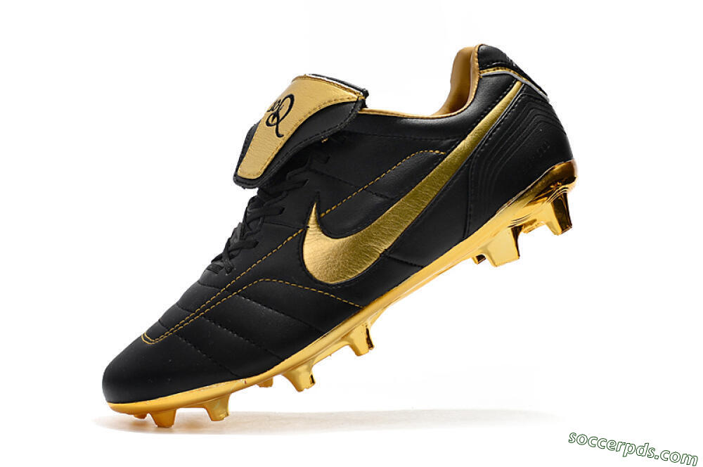 Nike Tiempo Legend 7 Elite R10 FG Low-Tops Football Boots - Black/Gold 8