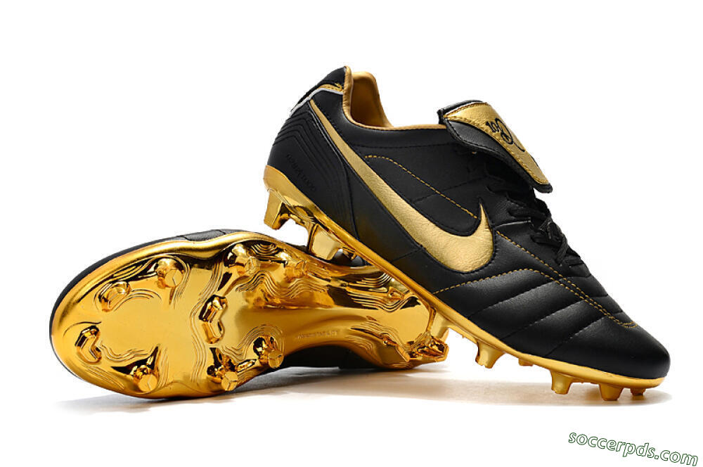 Nike Tiempo Legend 7 Elite R10 FG Low-Tops Football Boots - Black/Gold 4