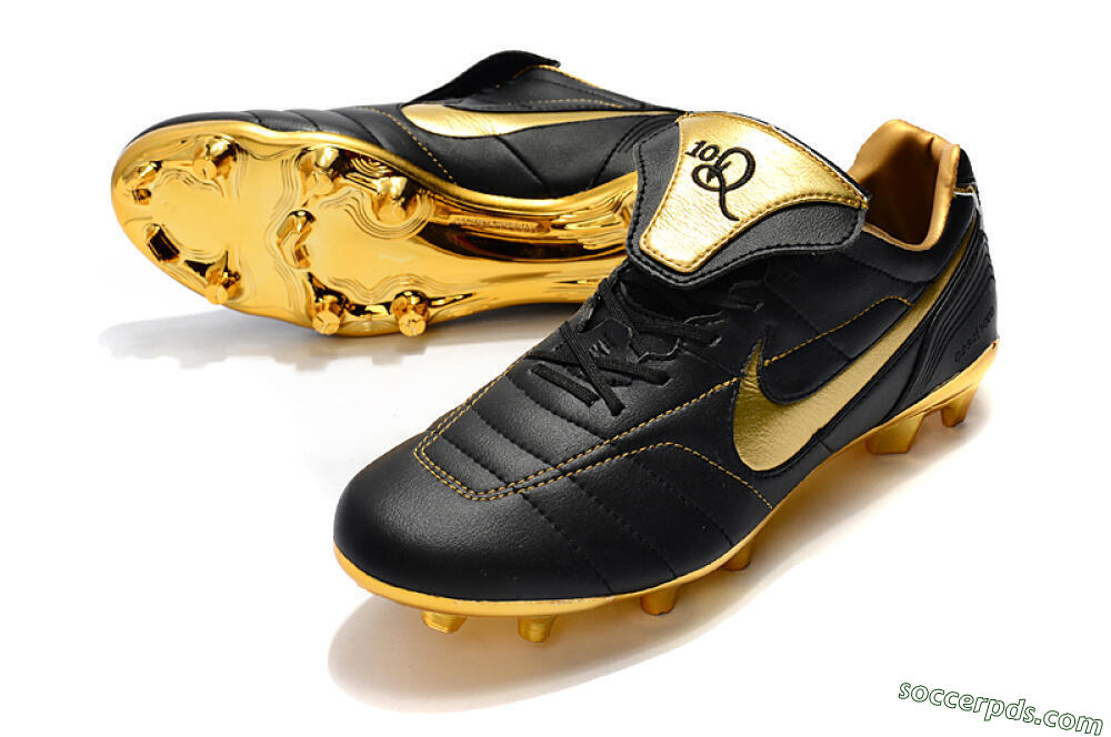 Nike Tiempo Legend 7 Elite R10 FG Low-Tops Football Boots - Black/Gold 3