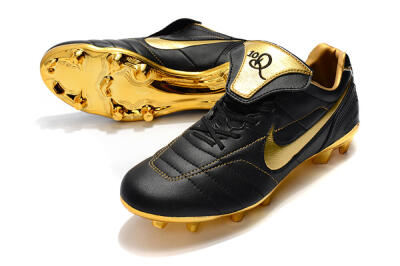 Nike Tiempo Legend 7 Elite R10 FG Low-Tops Football Boots - Black/Gold