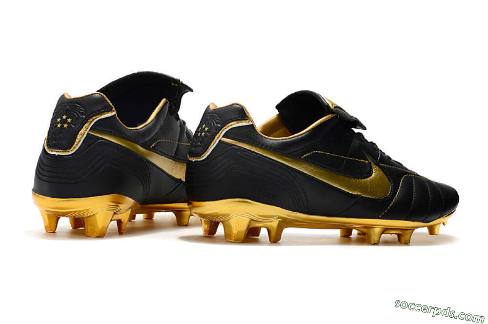 Nike Tiempo Legend 7 Elite R10 FG Low-Tops Football Boots - Black/Gold 9
