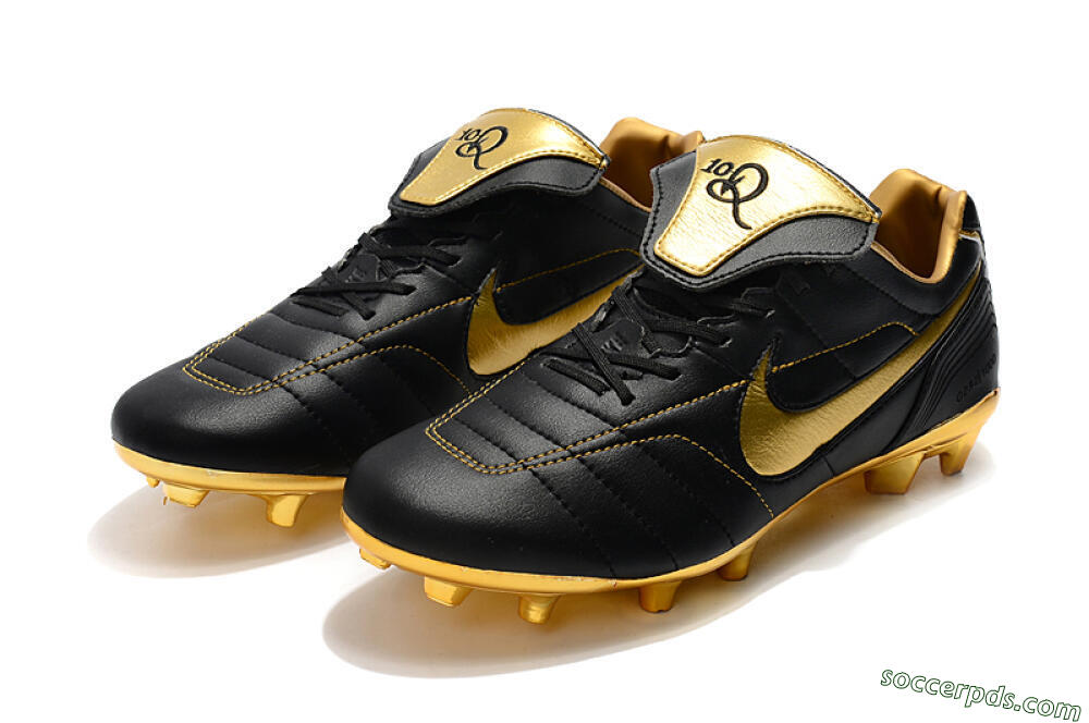 Nike Tiempo Legend 7 Elite R10 FG Low-Tops Football Boots - Black/Gold 5