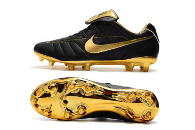 Nike Tiempo Legend 7 Elite R10 FG Low-Tops Football Boots - Black/Gold