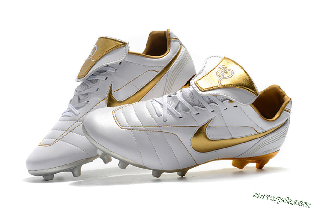 Nike Tiempo Legend 7 Elite R10 FG Low-Tops Football Boots - White/Gold 6