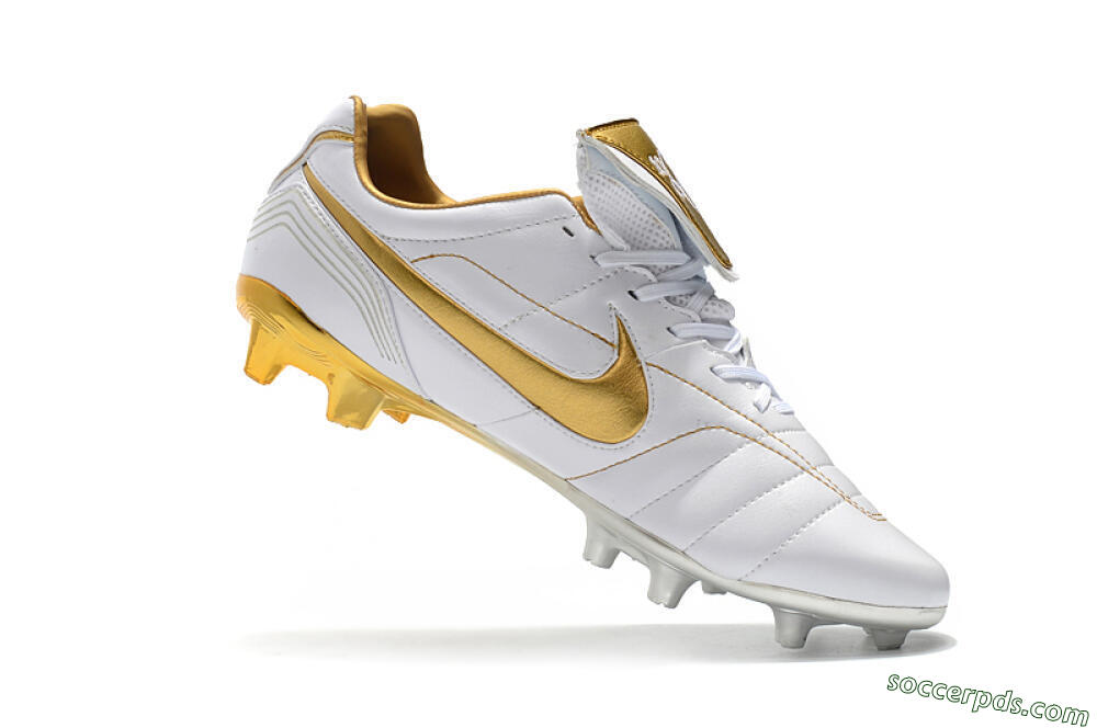 Nike Tiempo Legend 7 Elite R10 FG Low-Tops Football Boots - White/Gold 7