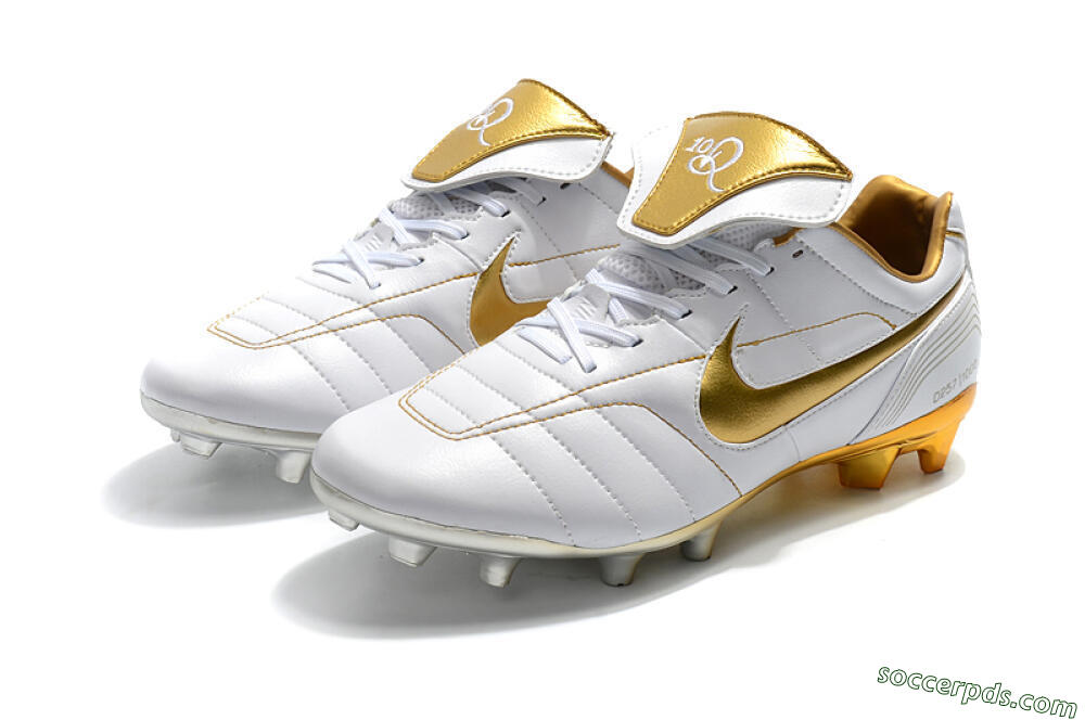 Nike Tiempo Legend 7 Elite R10 FG Low-Tops Football Boots - White/Gold 5