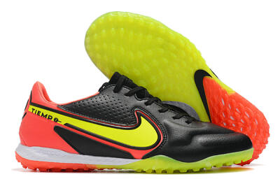 Nike React Tiempo Legend 9 Pro TF Low-Tops Football Shoes - Black/Yellow/Red