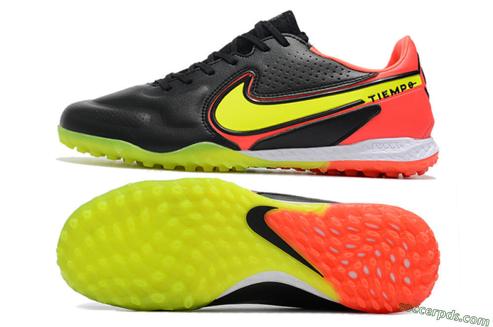 Nike React Tiempo Legend 9 Pro TF Low-Tops Football Shoes - Black/Yellow/Red 0