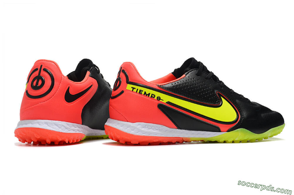 Nike React Tiempo Legend 9 Pro TF Low-Tops Football Shoes - Black/Yellow/Red 6