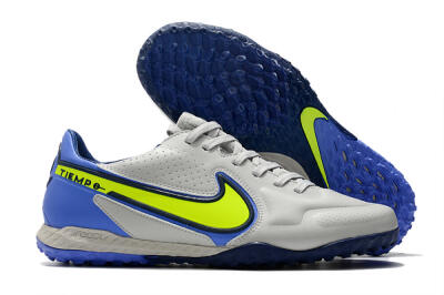Nike React Tiempo Legend 9 Pro TF Low-Tops Football Shoes - Grey/Yellow/Blue