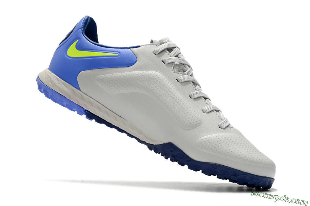 Nike React Tiempo Legend 9 Pro TF Low-Tops Football Shoes - Grey/Yellow/Blue 4