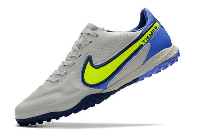 Nike React Tiempo Legend 9 Pro TF Low-Tops Football Shoes - Grey/Yellow/Blue