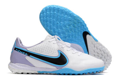 Nike React Tiempo Legend 9 Pro TF Low-Tops Football Shoes - White/Blue/Purple
