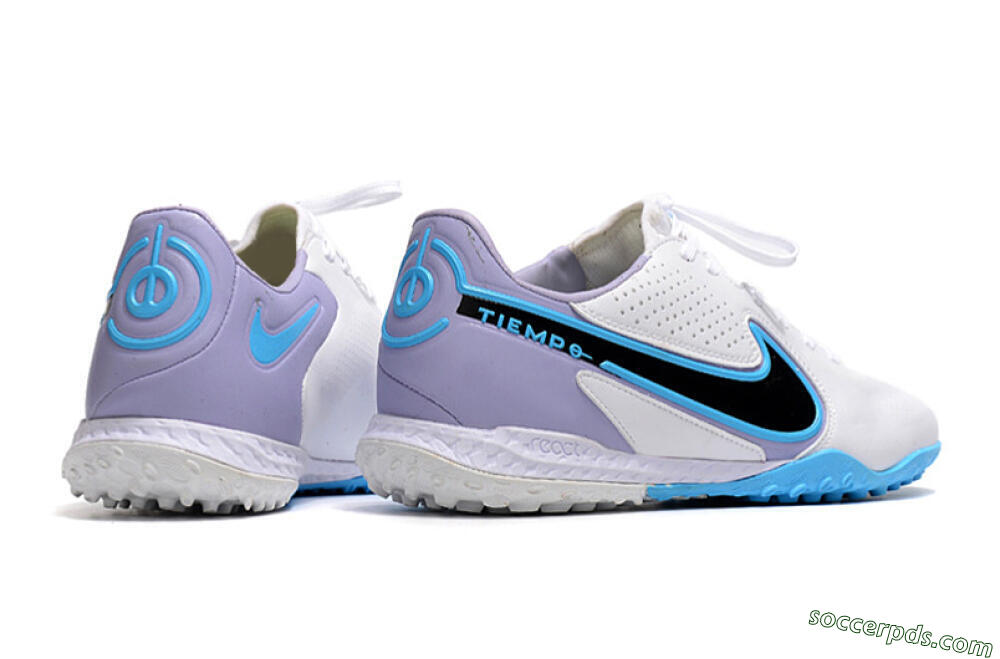 Nike React Tiempo Legend 9 Pro TF Low-Tops Football Shoes - White/Blue/Purple 6