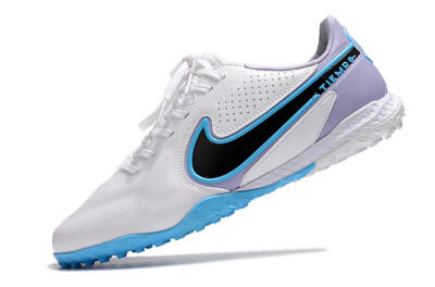 Nike React Tiempo Legend 9 Pro TF Low-Tops Football Shoes - White/Blue/Purple