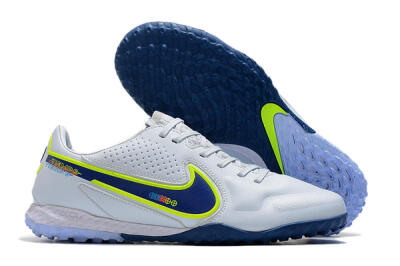 Nike React Tiempo Legend 9 Pro TF Low-Tops Football Shoes - Jade/Yellow/Blue