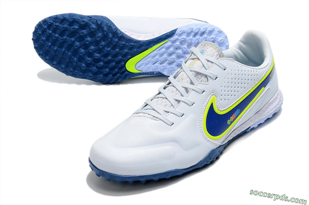 Nike React Tiempo Legend 9 Pro TF Low-Tops Football Shoes - Jade/Yellow/Blue 3