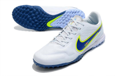 Nike React Tiempo Legend 9 Pro TF Low-Tops Football Shoes - Jade/Yellow/Blue