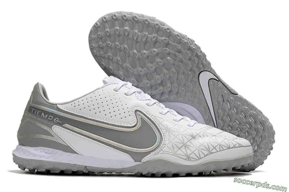 Nike React Tiempo Legend 9 Pro TF Low-Tops Football Shoes - Grey/White 1