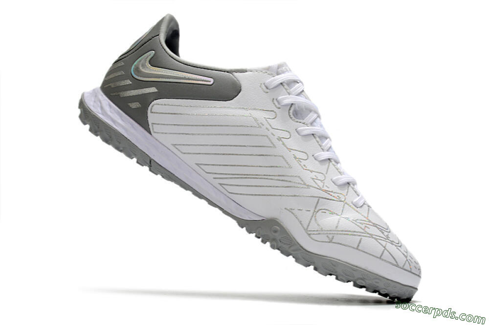 Nike React Tiempo Legend 9 Pro TF Low-Tops Football Shoes - Grey/White 4